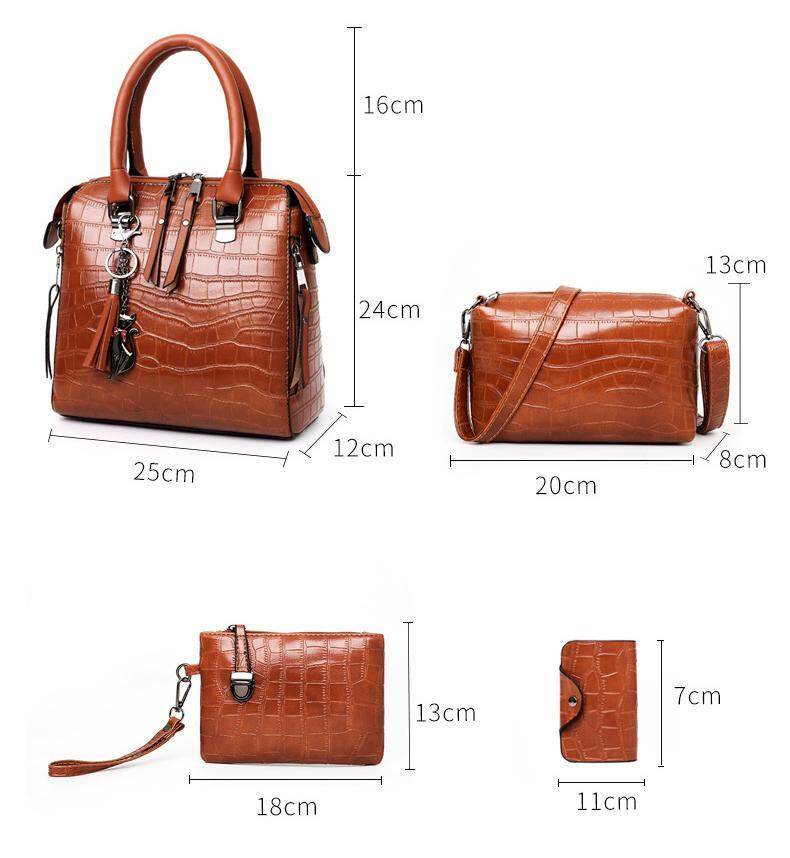 🔥Wyprzedaż🔥Ekskluzywna Oferta Torebek （4 Szt. / 1 Zestaw ）Modna Skórzana Torebka