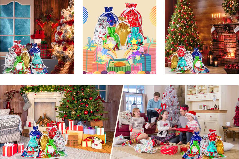 🔥GRANDE PROMOÇÃO 49% DE DESCONTO🔥🔥SACOLAS PARA PRESENTE COM CORDÃO DE NATAL