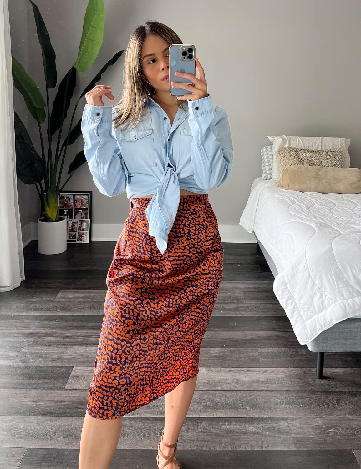 luvamia farmer ing Női Chambray Jean Western Shirts Hosszú ujjú gombos felsők