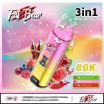 AIVONO AIM FAT BEAR 80000 PUFFS VAPES Red bull energy + strawberry watermelon + raspberry candy