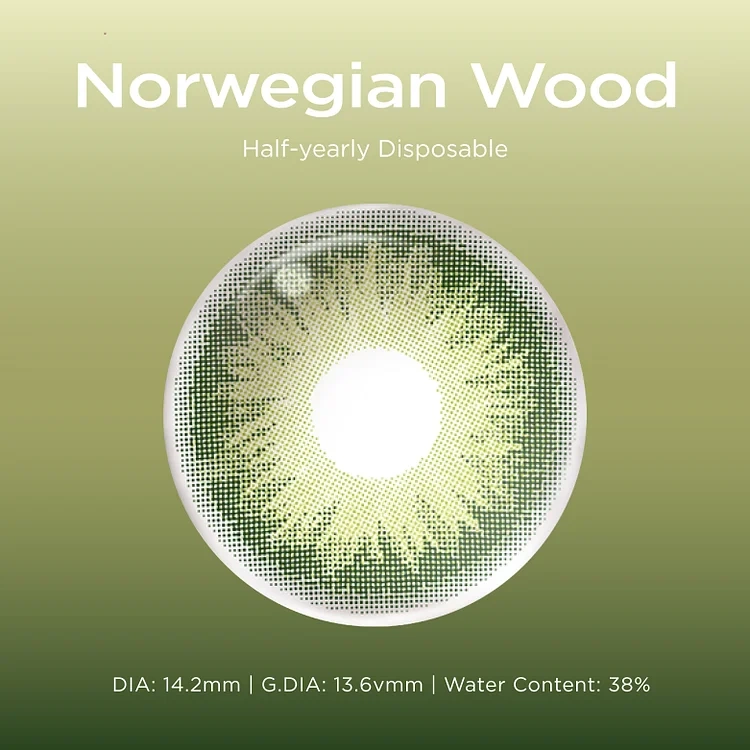 🔥 Buy one get one free ⌛ Norwegian Wood / Olive Green（DIA : 14.2mm；G.DIA : 13.6mm；BC : 8.7mm） | 6 Months, 2 pcs