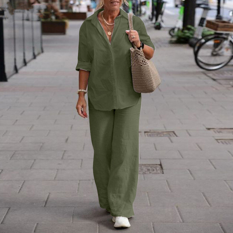 (S-5XL) Masszív alkalmi öltöny széles nadrággal✨