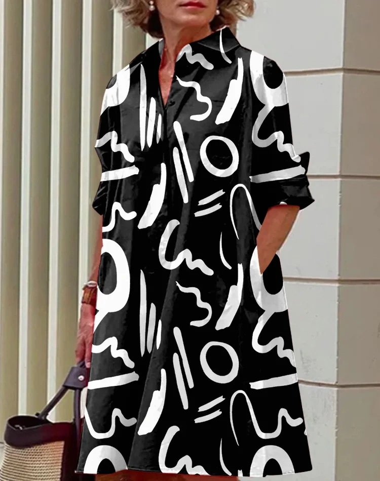 Луксозна бална риза с щампа с елегантна рокля 2024 г