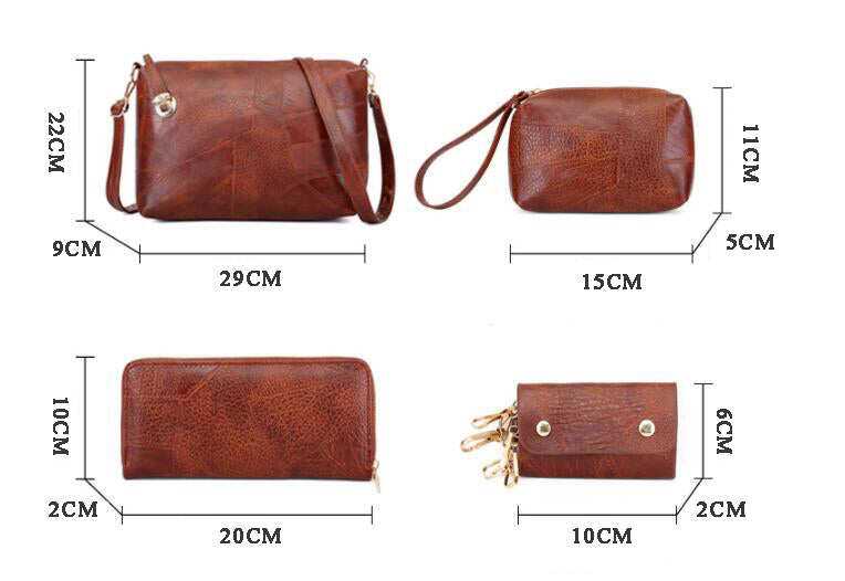 Sada šesti dámských kožených tašek