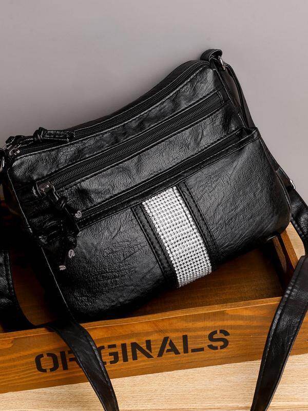 Bolsa de ombro em couro retrô macio