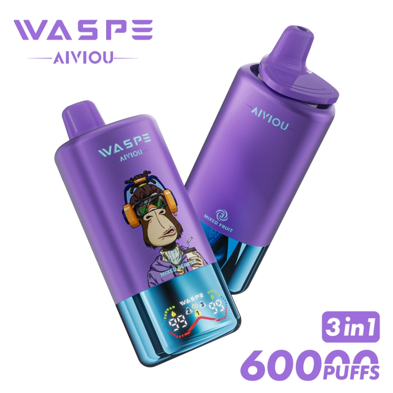 WASPE AIVIOU 60000 Puffs Disposable Vape Red Bull ice cream + strawberry-mango + strawberry ice cream