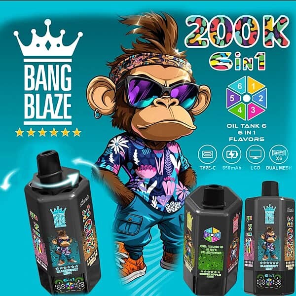 Bang Blaze® 200K 6 az 1-ben eldobható vape | 200 000 slukkos Ultimate Ízesítő Állomás