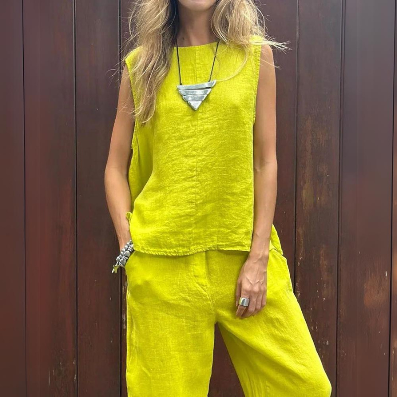 Viviana® Conjunto de verão em algodão artesanal