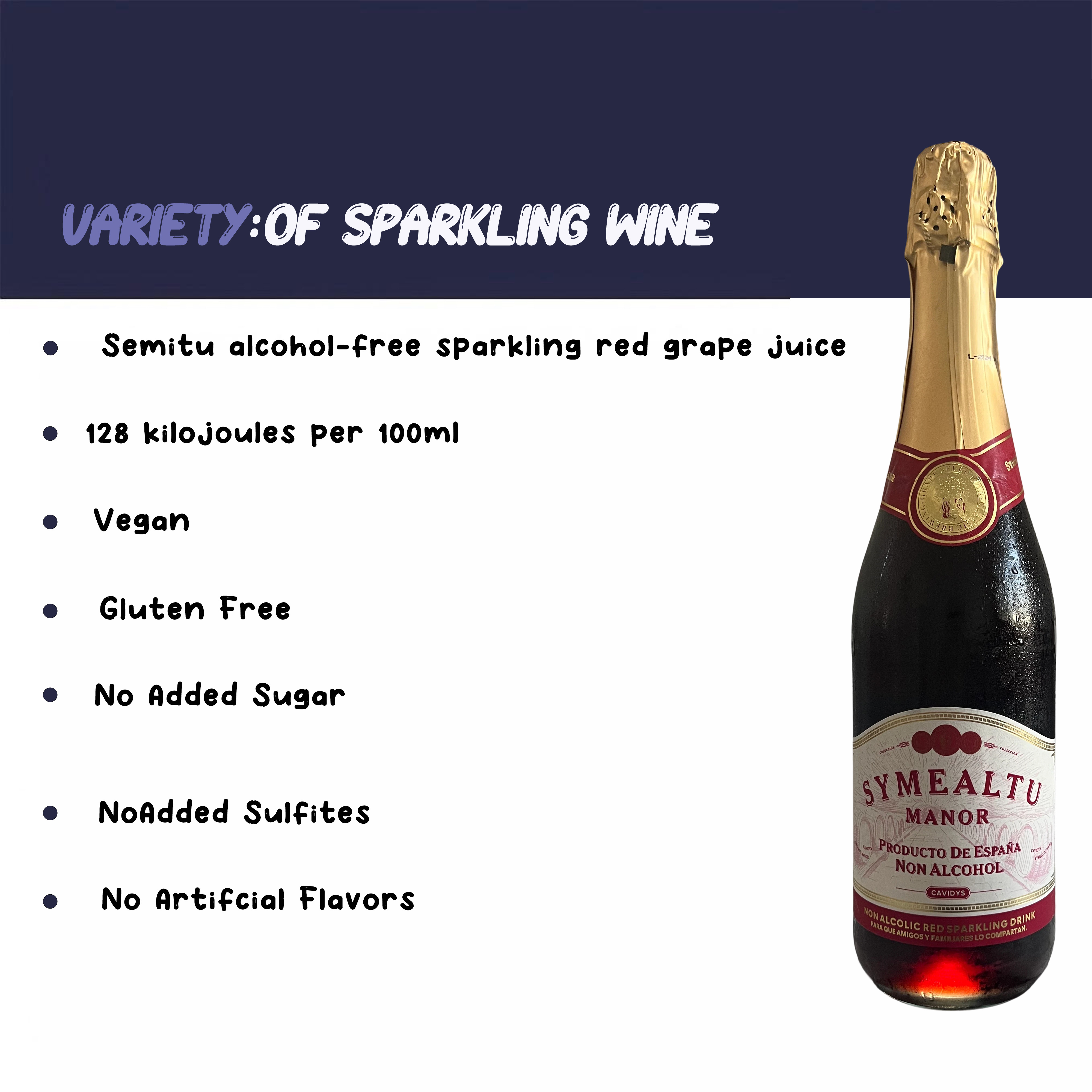 SYMEALTU MANOR-Alcohol-Free Sparkling Wine