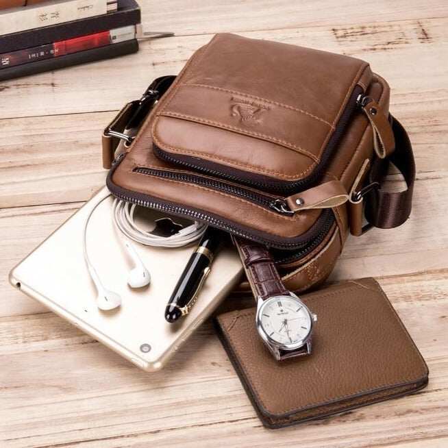 Skórzane męskie torby na ramię Crossbody Messenger Bag