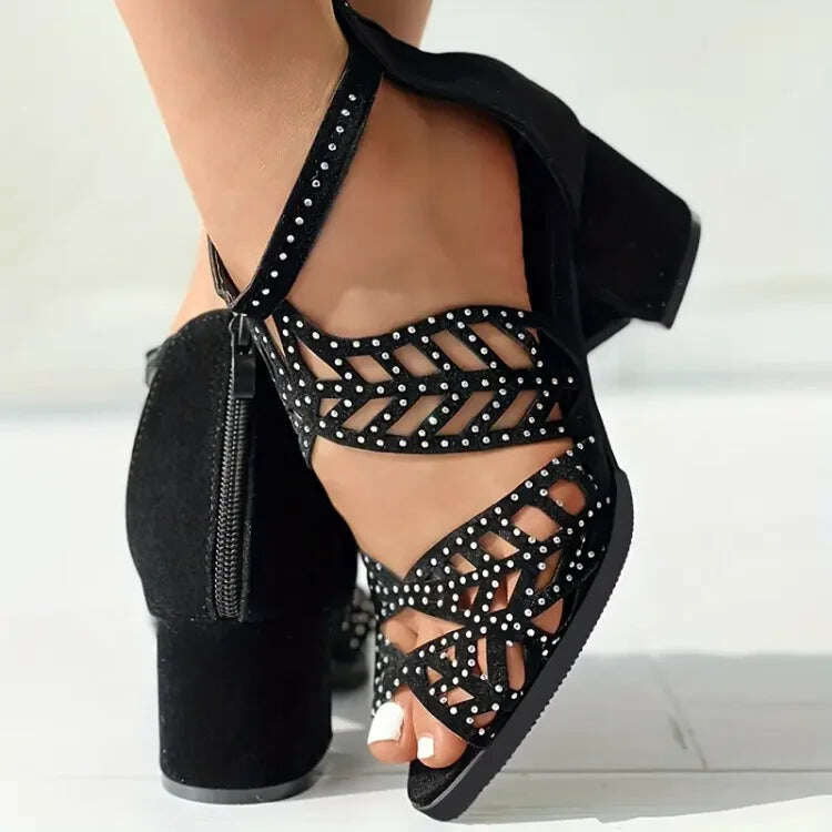 Novos sapatos de salto alto femininos em estilo boho