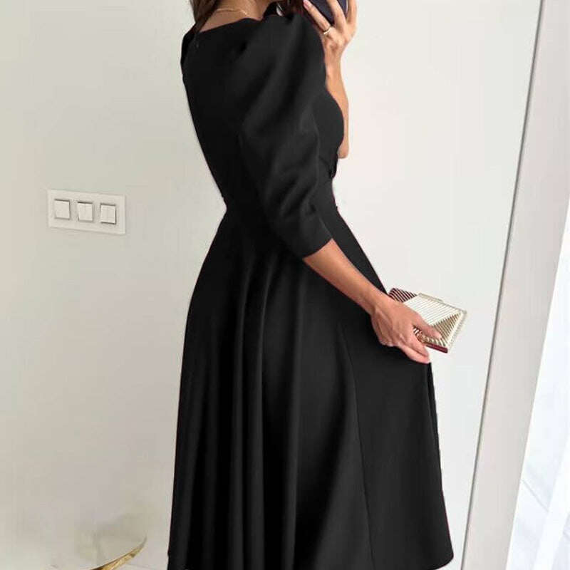 🌸Ocasiões especiais de primavera💐 Vestido midi plissado com decote em V feminino, cintura fina
