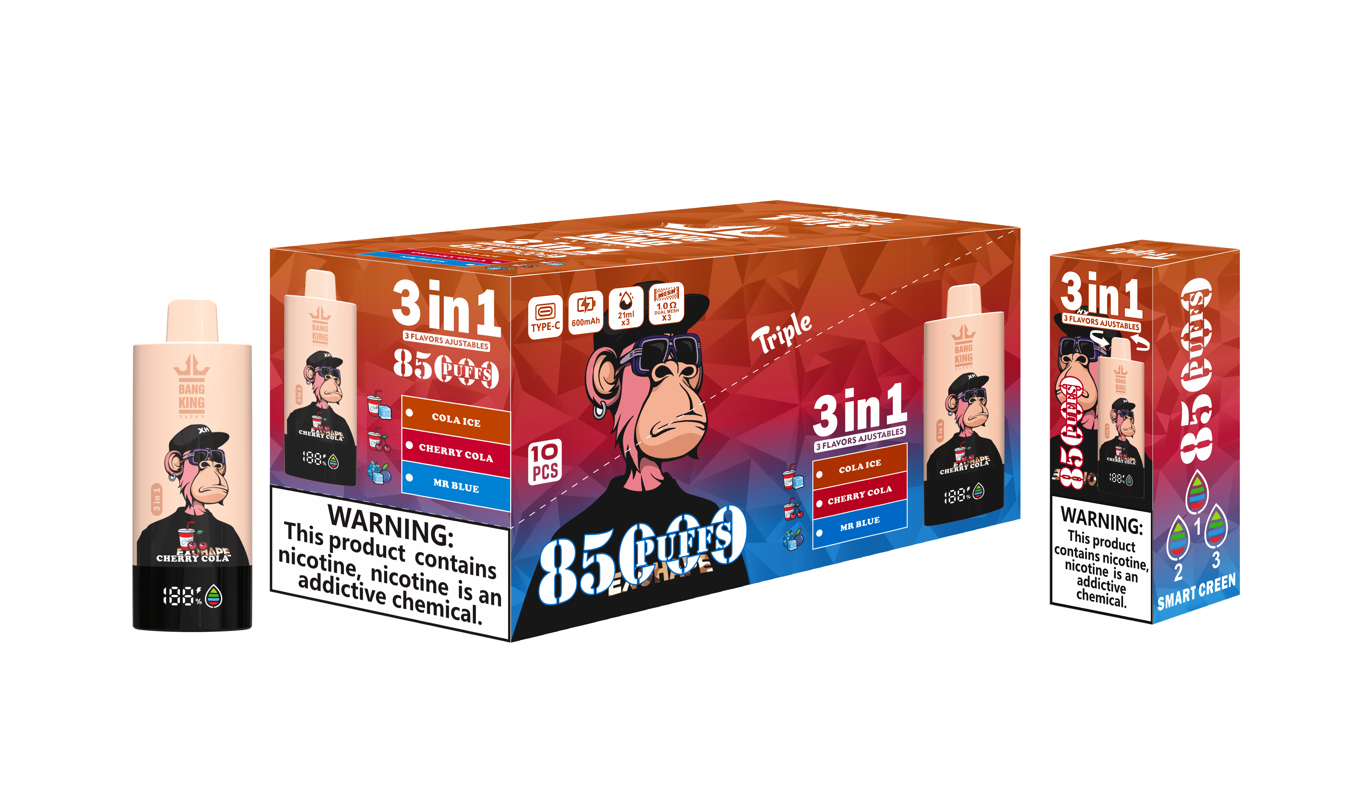 Bang King Triple 85000 puffs 3-in-1 Disposable Vape