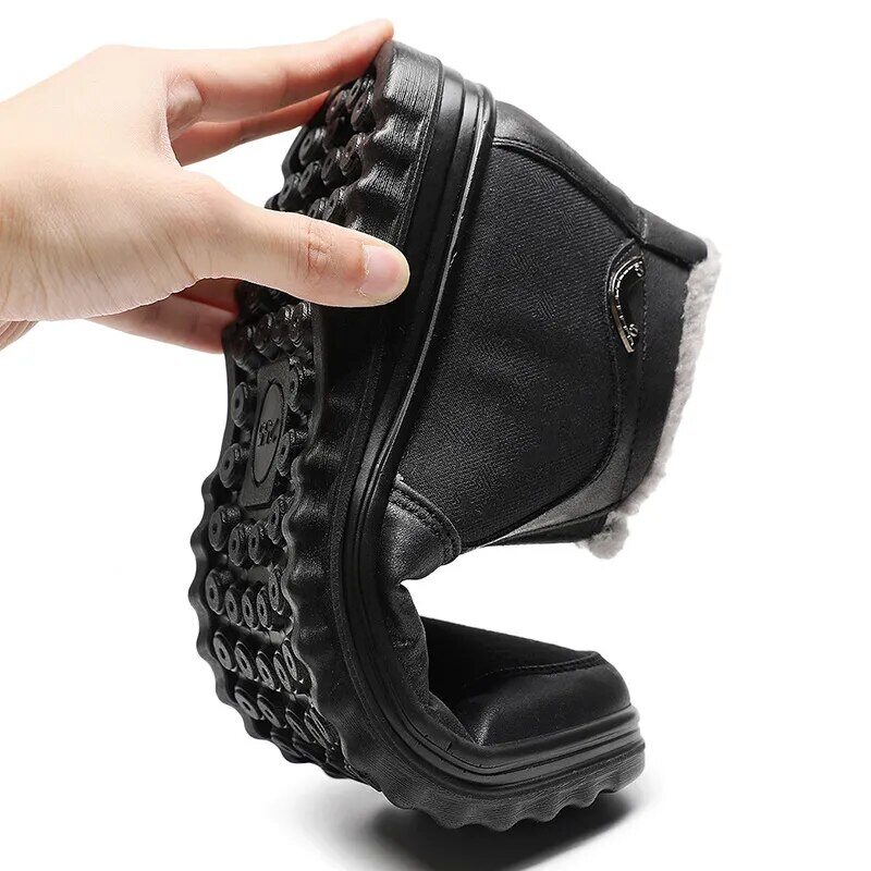 BOTAS DE INVERNO MASCULINAS IMPERMEÁVEIS QUENTES ANTIDERRAPANTES BOTAS DE NEVE CONFORTÁVEIS