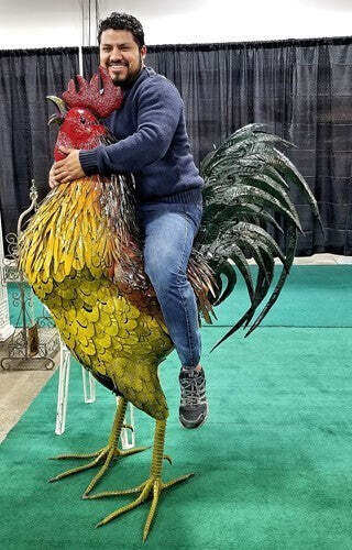 ESTÁTUA DE JARDIM DE UM GALO FERROVIÁRIO DE ALTA VELOCIDADE 66,5