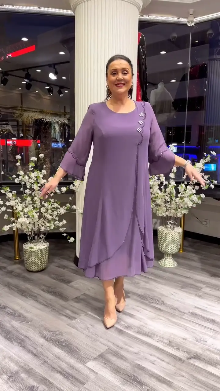 [S-5XL]❤️2024 novo vestido de chiffon de alta qualidade