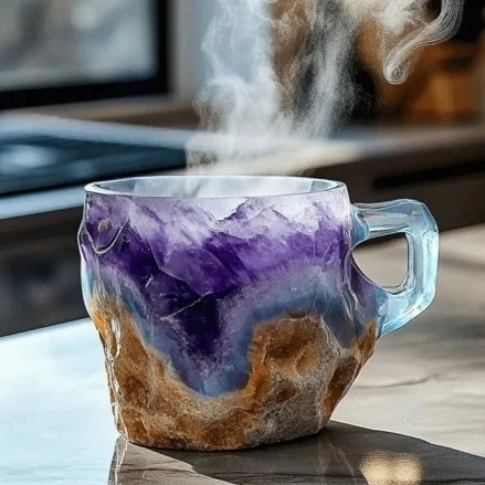 (💐Promocja wiosenna💐) ✨️2025 Nowe kubki do kawy z kryształkami mineralnymi☕