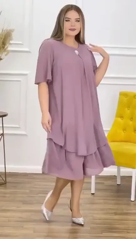 👗【S-5XL】 Novos vestidos de chiffon de alta qualidade 2024