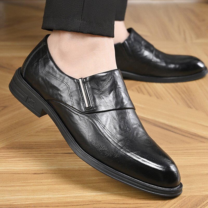 Sapatos masculinos italianos casuais de couro genuíno