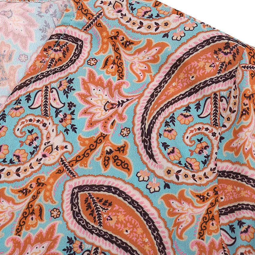 Нова рокля 2022 рокля с V-образно деколте и цветя Летен стил