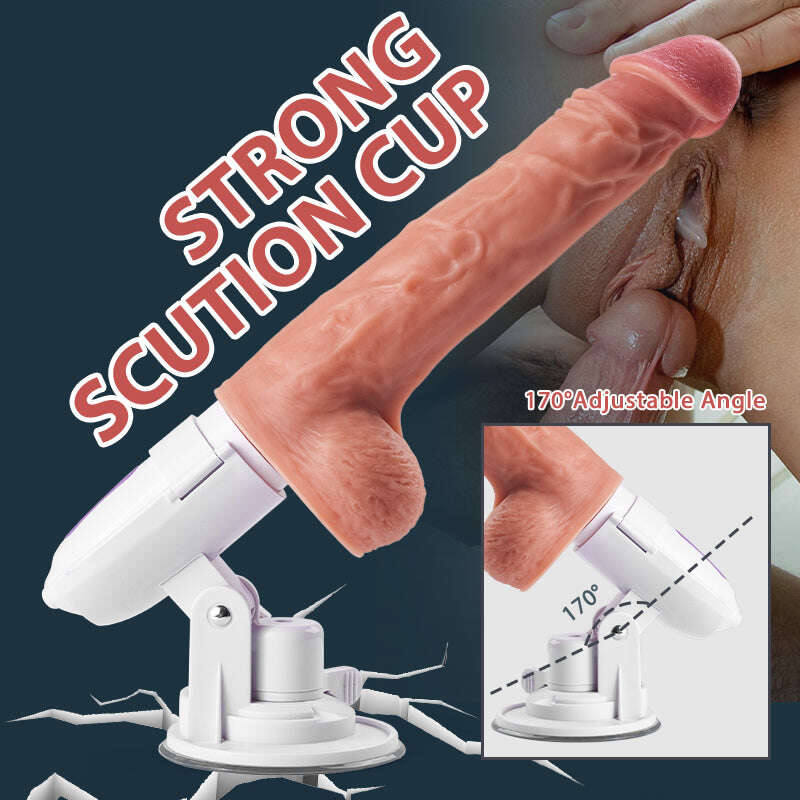 【QUENTE】Stretch Lover Dildo 8 Vibração rotativa telescópica e aquecimento
