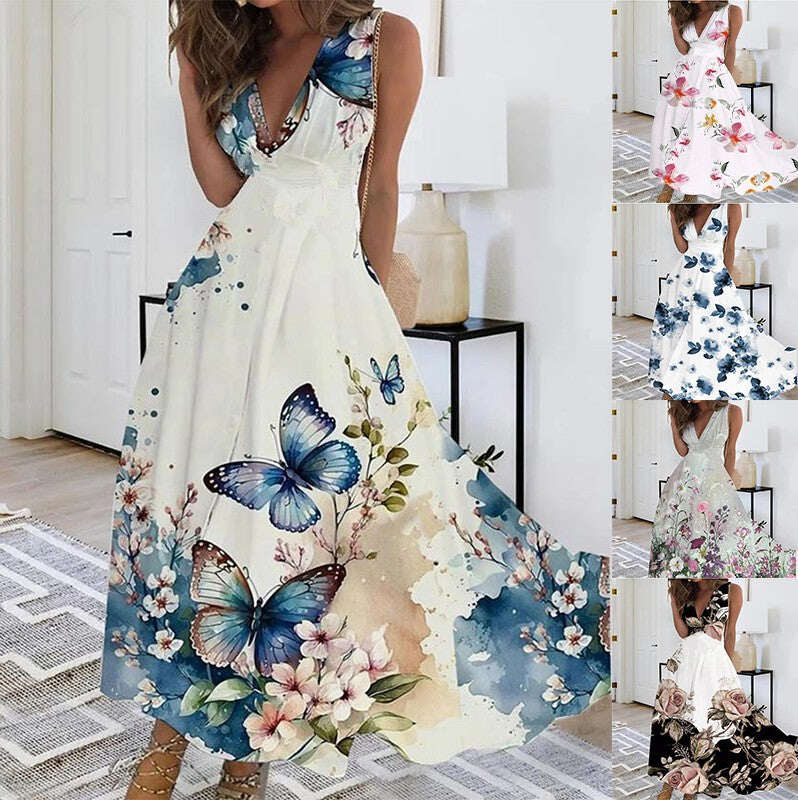 Vestido elegante feminino sem mangas