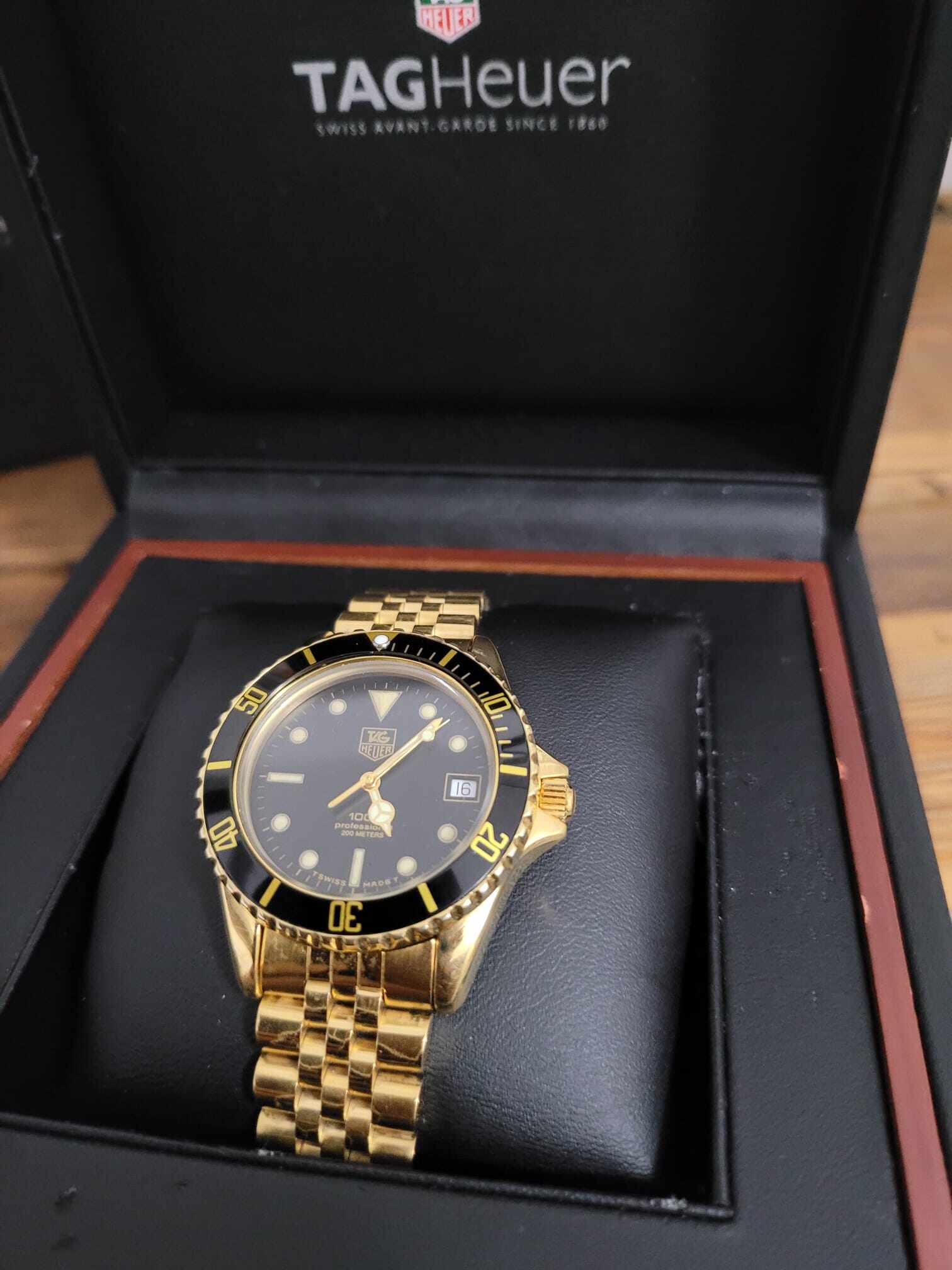 Promoção de Junho! Edição especial relógio TAG Heuer Professional 1000 24k banhado a ouro de 24 quilates