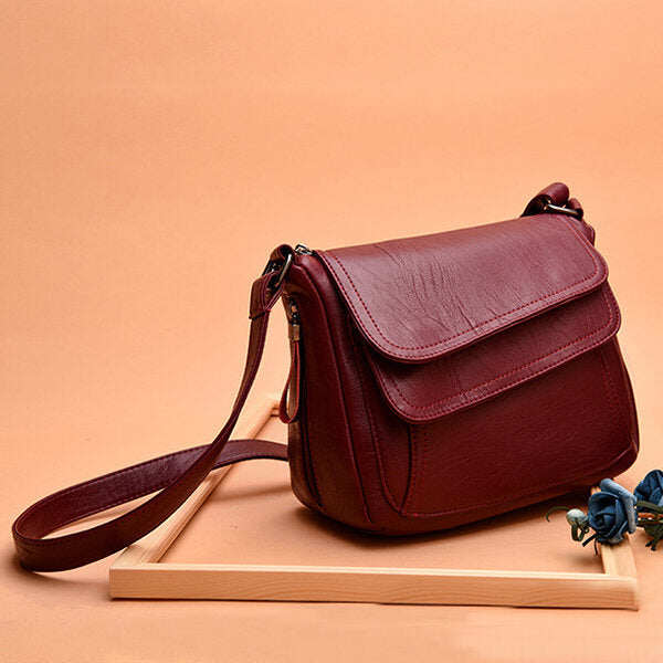 Bolsa de ombro sólida feminina Bolsa de ombro casual com vários slots