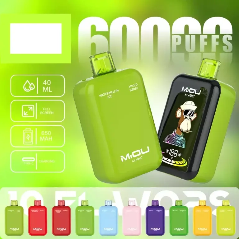 MYDE 60K Puffs 2IN1 Disposable Vape Strawberry Raspberry Cherry Ice & Grape Ice