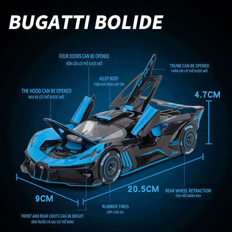 1:24 μοντέλο Bugatti Bolide Die