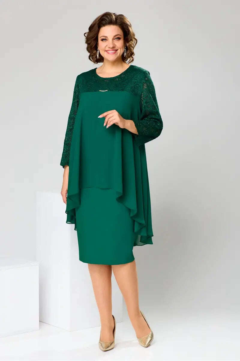 😍[S-5XL]Lindo vestido de outono plus size