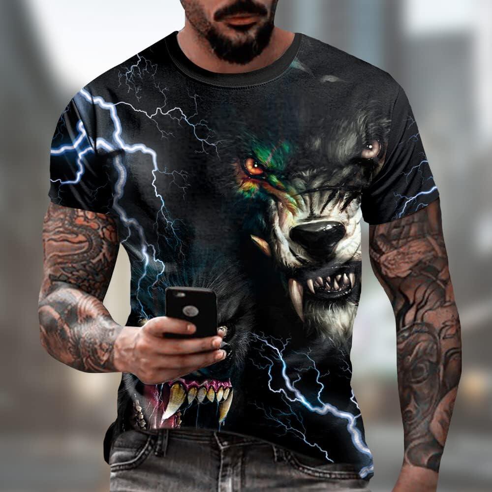 Men's 3D Print Skull T-Shirt 3D Creative Print Short Sleeve T-Shirt Casual Round Neck Novelty Street Fashion Tees Shirt