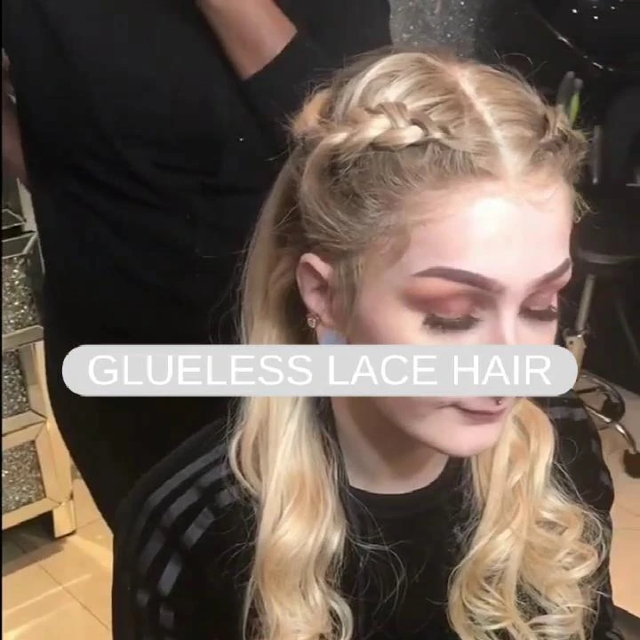 Blonde Glueless Lace Front Wig With Baby Hair Brazilian Body Wave Human Hair Wigs