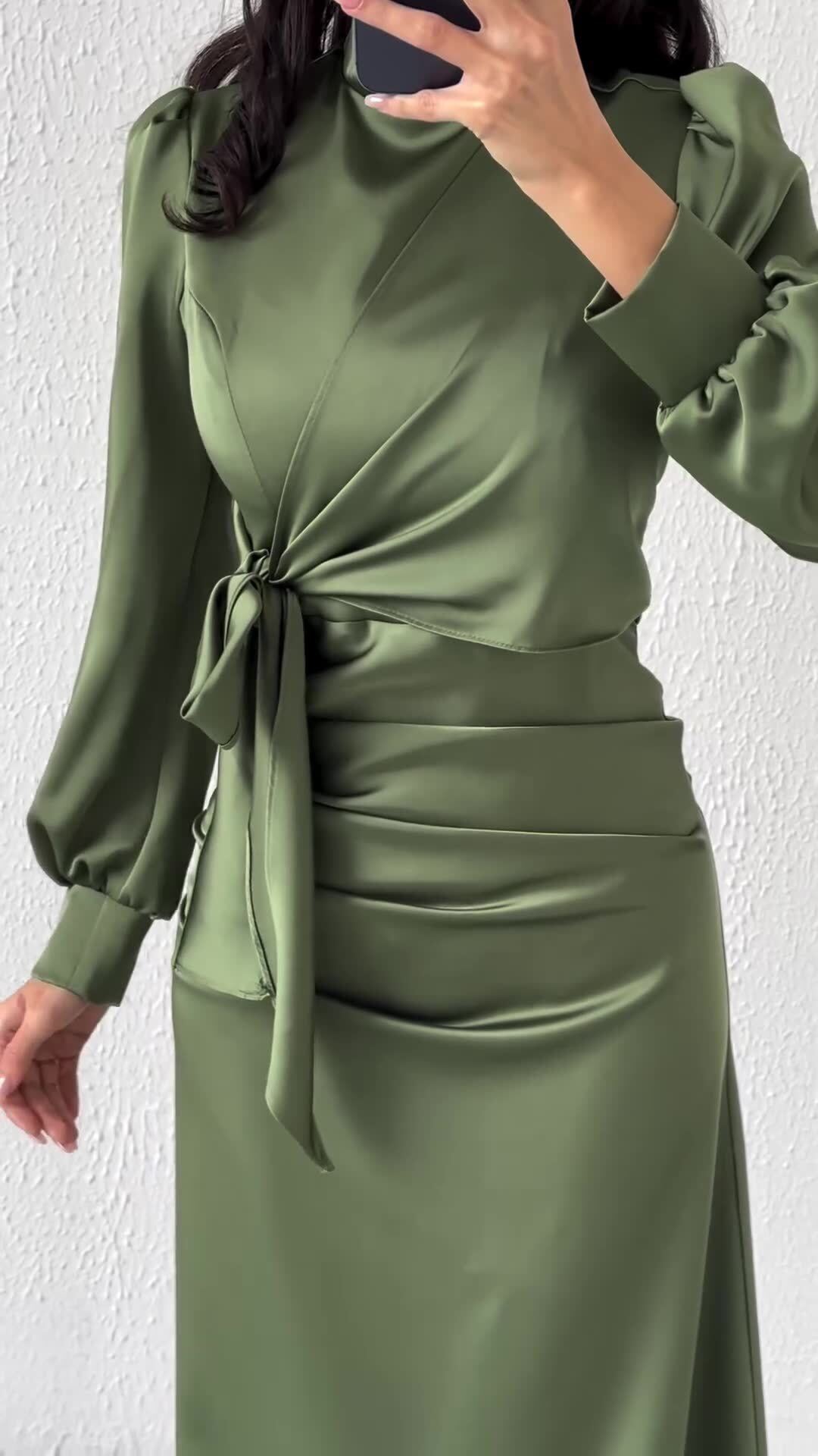 Nova primavera e verão vestido com cintura emagrecimento vestido de cintura alta temperamento saia para mulher