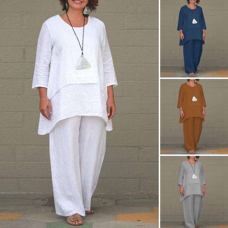 Primavera e outono vestido solto de algodão e linho de tamanho grande, casual, irregular, manga comprida, cor sólida