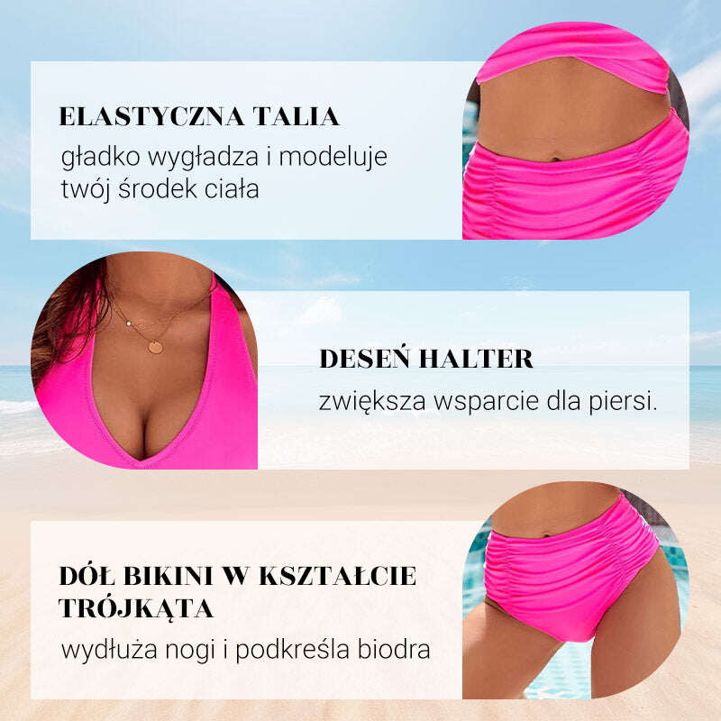 💥👙Stroje kąpielowe Tummy Control Skromne zestawy bikini z wysokim stanem
