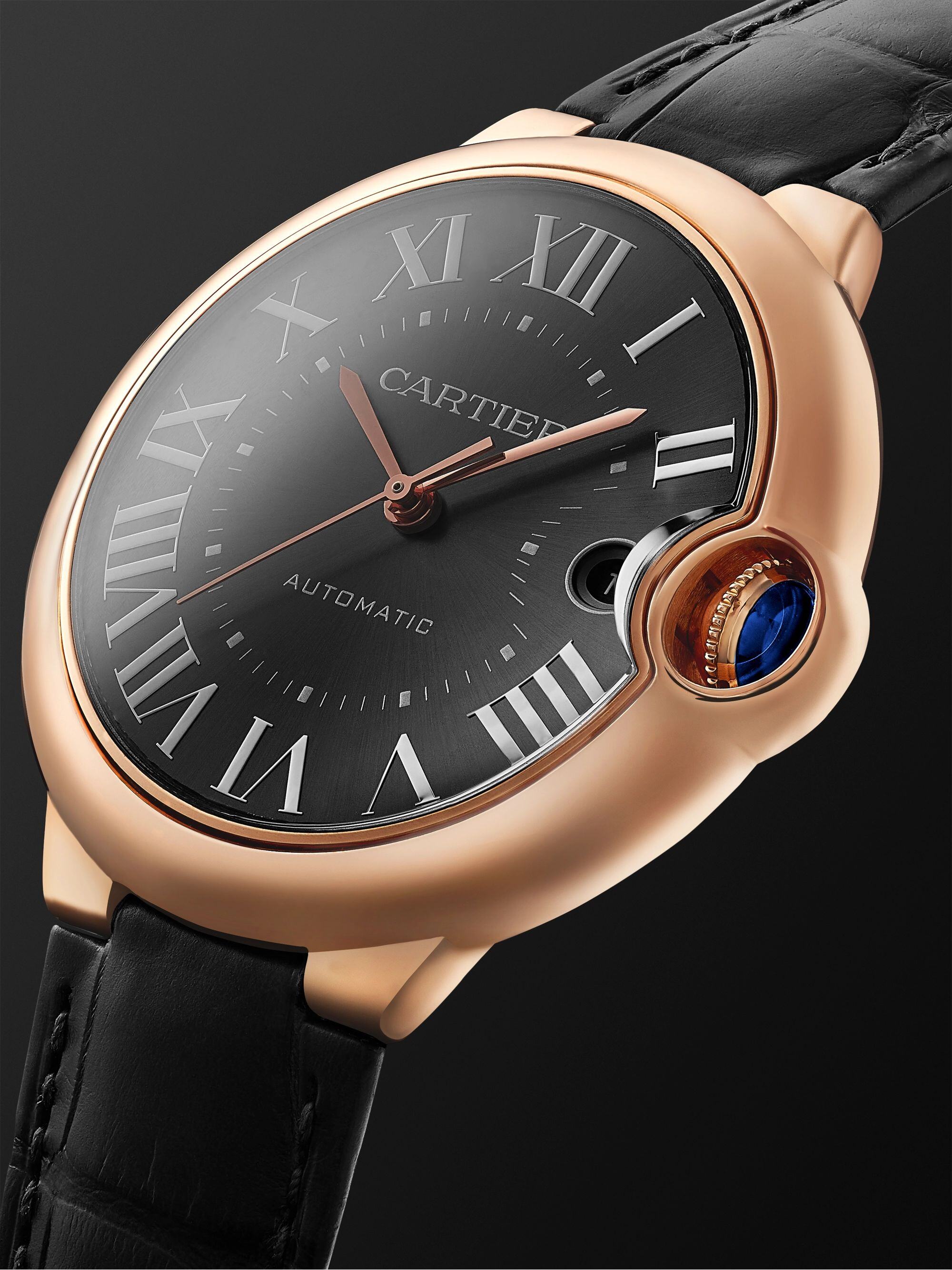 Automatic 40mm 18-Karat Pink Gold and Alligator Watch, Ref. No. WGBB0050