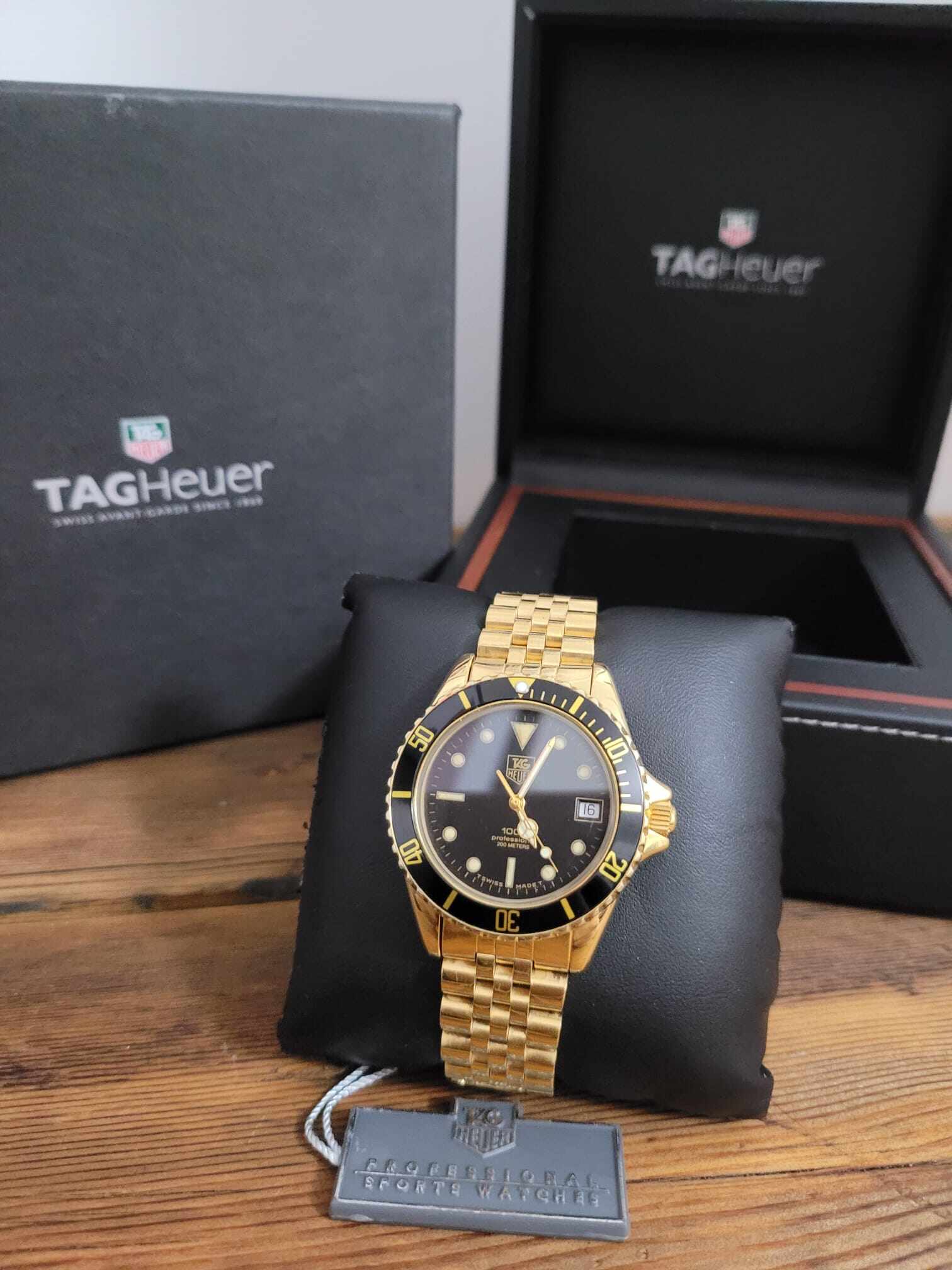 Promoção de Junho! Edição especial relógio TAG Heuer Professional 1000 24k banhado a ouro de 24 quilates