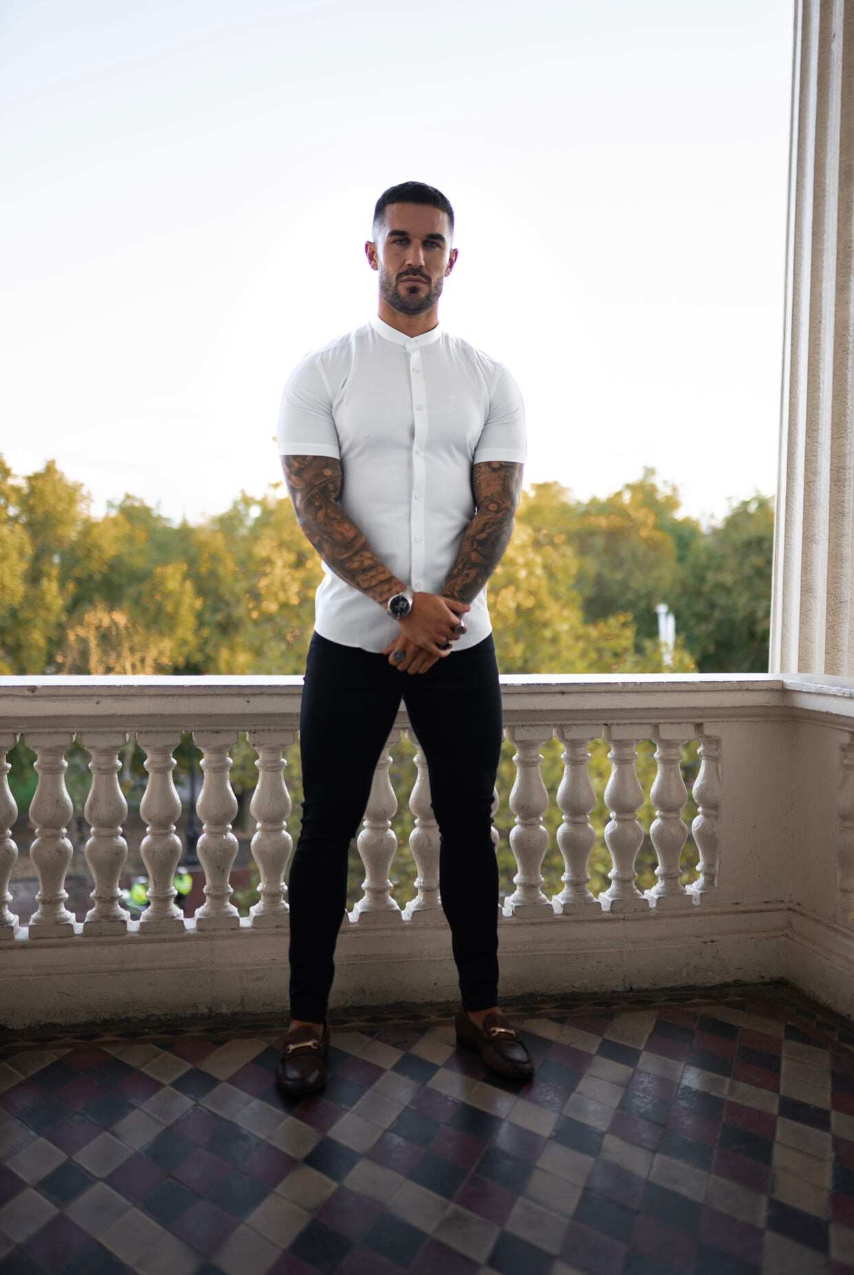 Slim Stretch Black Sateen Trousers - FSH405