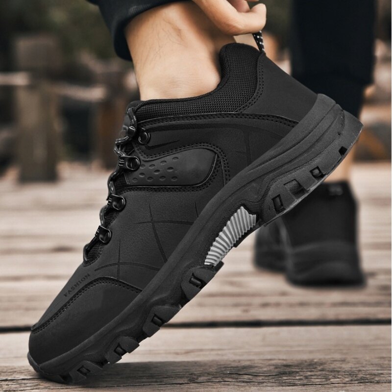(🔥Mais vendidos)  Últimos sapatos de caminhada ao ar livre de couro genuíno masculino antiderrapante à prova d'água