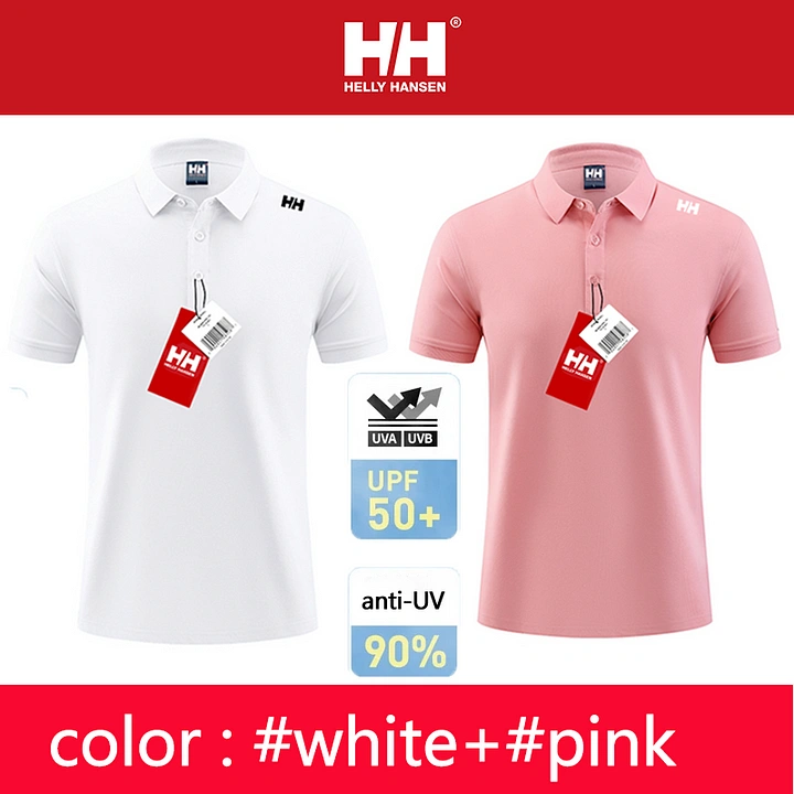 Camisa polo masculina Helly Hansen, resistente a UV, respirável, que absorve a umidade (pacote com 2)