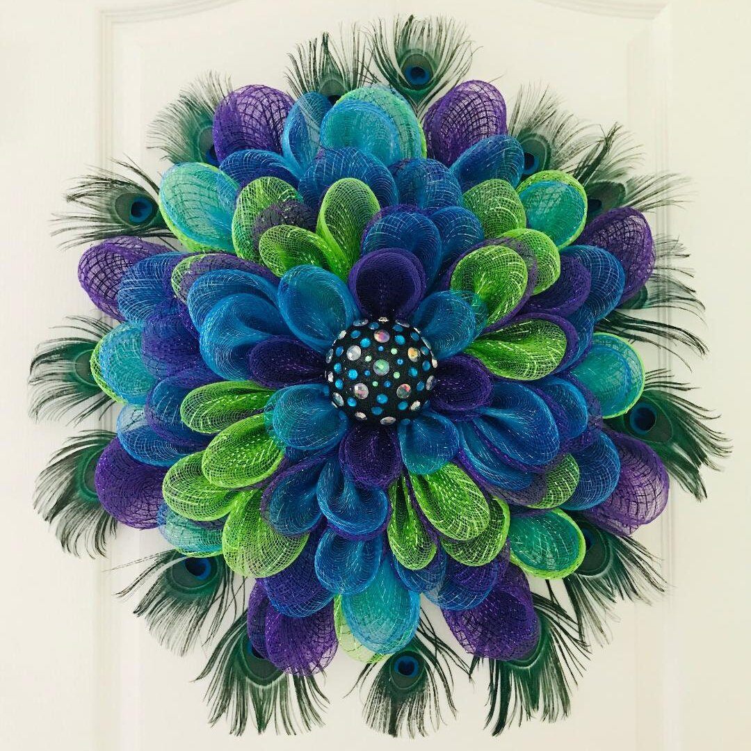 💖 Časově omezená nabídka💖 SLEVA 45 % – věnec s pavím vzorem