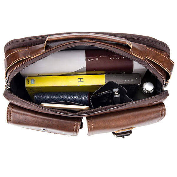 Torba na ramię z prawdziwej skóry dla mężczyzn Business Messenger Bag