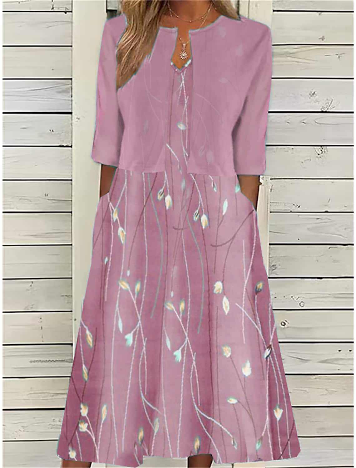Vestido elegante feminino com estampa--100% de garantia de satisfação