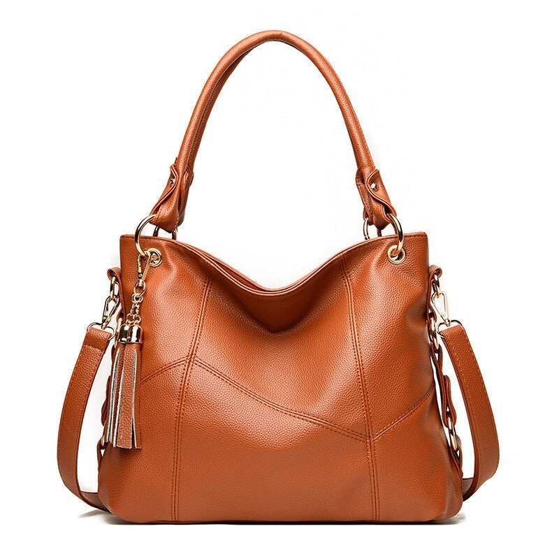 Nova bolsa de ombro de couro PU de grande capacidade