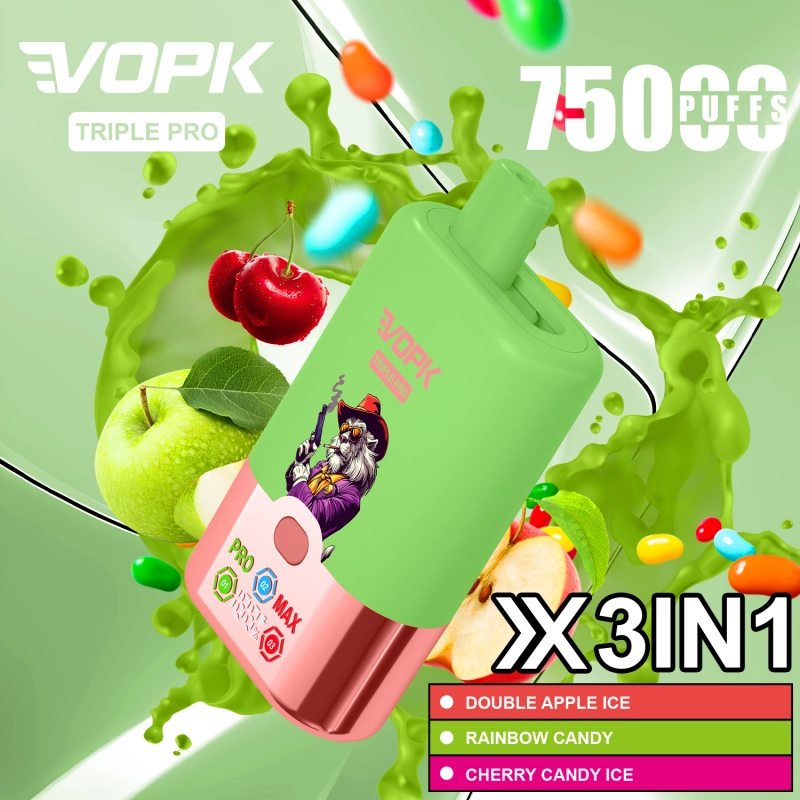 vopk triple pro 75000 puffs Love 66 & Blueberry Cotton Candy & Strawberry Raspberry Candy