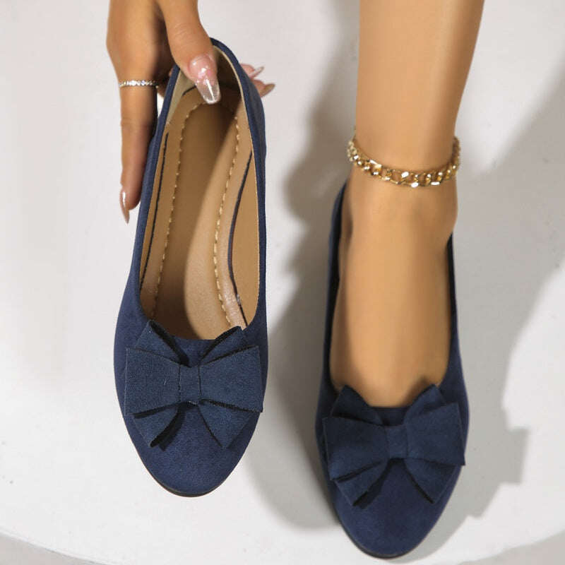 🔥Último dia de liquidação – 49% DE DESCONTO🎁 Mocassim ortopédico de cunha com laço e decoração Bowknot