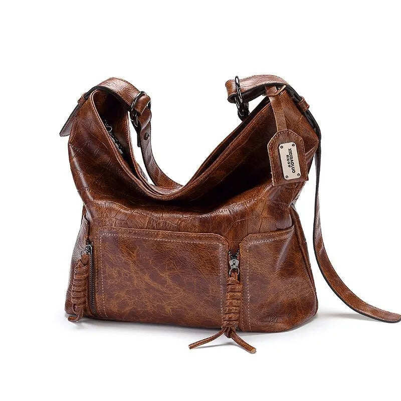 Bolsa feminina de um ombro com capacidade para ombros em estilo vintage