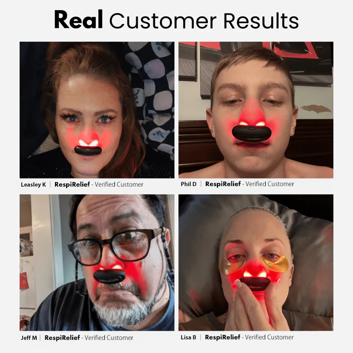 Instrumento de terapia nasal com luz vermelha Oveallgo™ RespiRelief