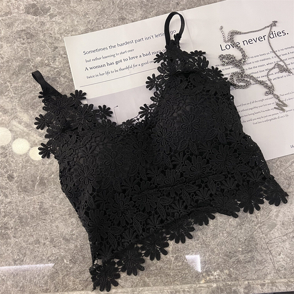 Италианска дантела с V-образно деколте, секси изрязан потник без гръб